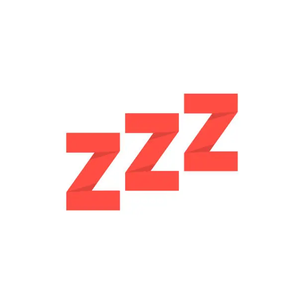 Vector illustration of red paper made snoring sign