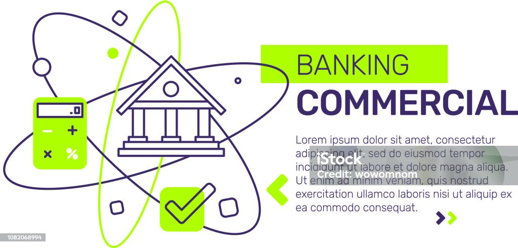 Bank Header Image Vector Creative Template Composition With Banking Commercial Abstract ...