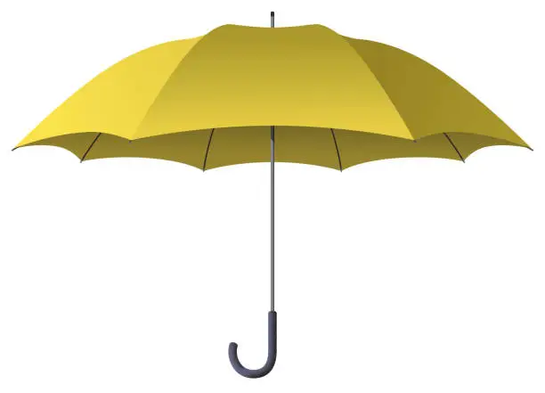 Vector illustration of umbrella yellow