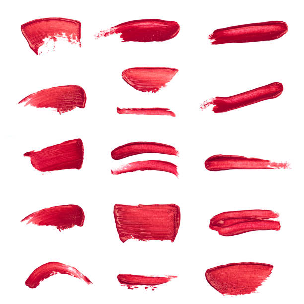istock Collection of smudged lipsticks isolated on white 1082083924
