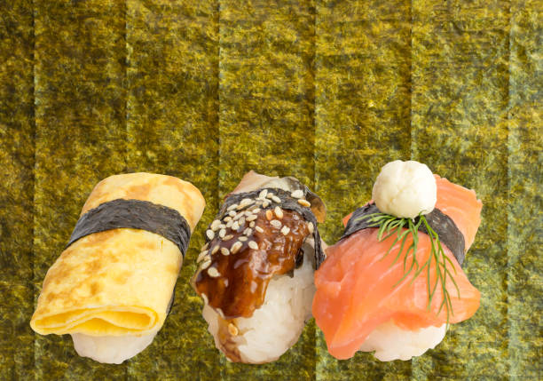 istock Various Japanese Sushi Isolated on White Background 1082084376