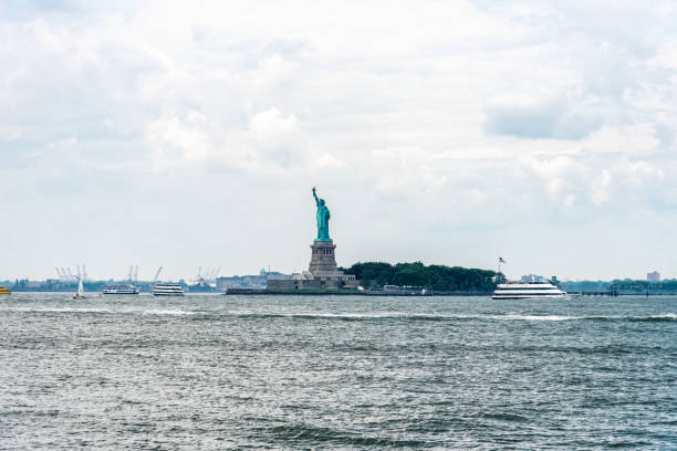 istock Statue of Liberty National Monument at sunset. 1082087836