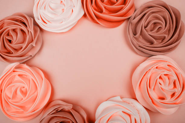 merengue de salón coral - orange rose candy valentines day fotografías e imágenes de stock