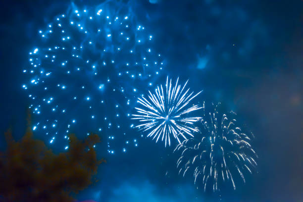 istock blue bright blurred fireworks effect abstract colorful background holiday 1082098382