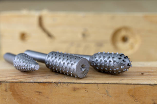 istock Countersink used in joinery for reaming holes. Joinery accessories on a workshop table. Autumn background. 1082098814