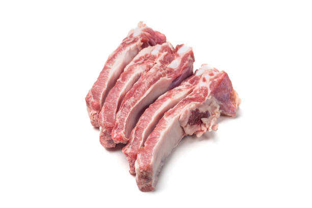 istock Sticky spare ribs on a white background with copy space. 1082103900