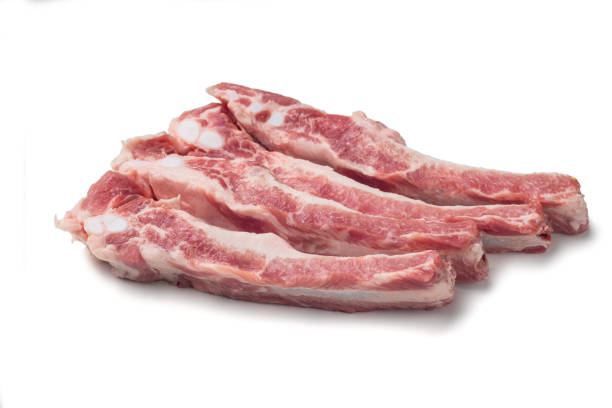 istock Sticky spare ribs on a white background with copy space. 1082104110