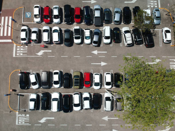 istock Aerial view of a parking lot 1082105374