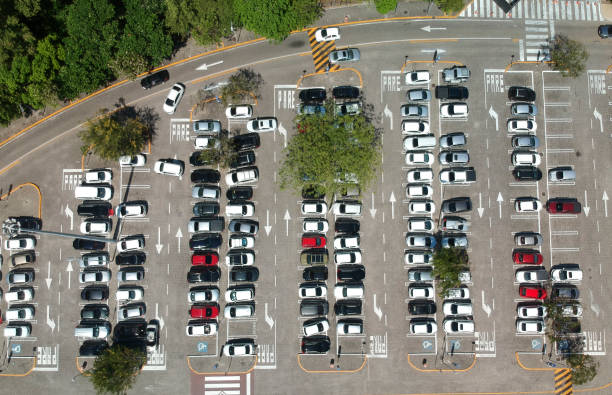istock Aerial view of a parking lot 1082105494