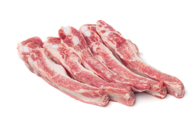 istock Sticky spare ribs on a white background with copy space. 1082106022