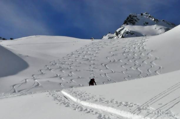 istock Powder in a sunny day in the high mountain. 1082108094