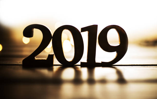 istock New year gold (metal) text on wood 1082119962