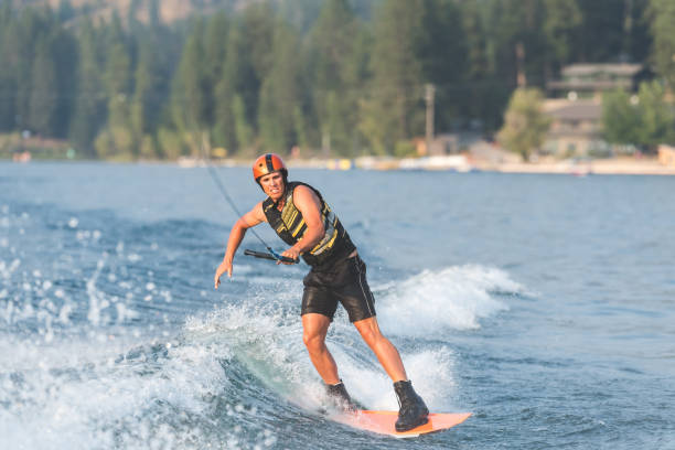 istock Male wakeboarder on lake 1082121734