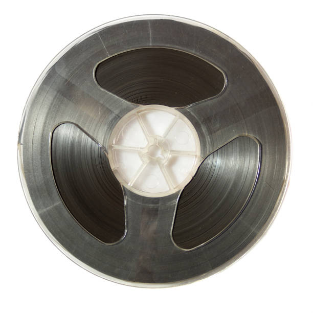vintage reel-to-reel tape on a white background