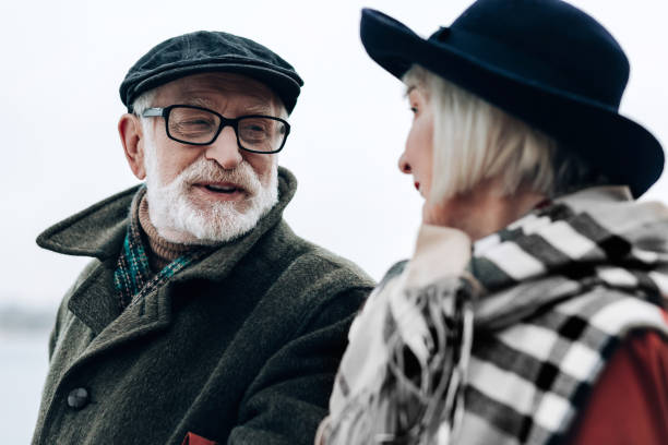 istock Close up of bearded man that talking to partner 1082139680
