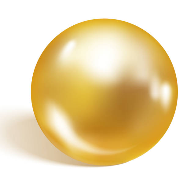 istock Single gold pearl isolated on white background. Gold pearl. Vector illustration 1082141302