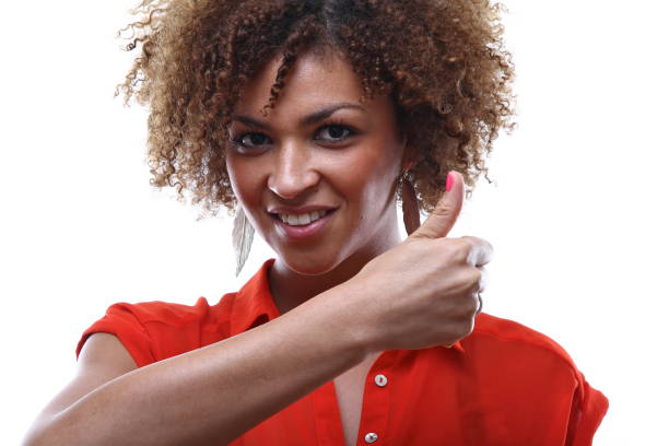 istock Beautiful commercial afro woman 1082149638