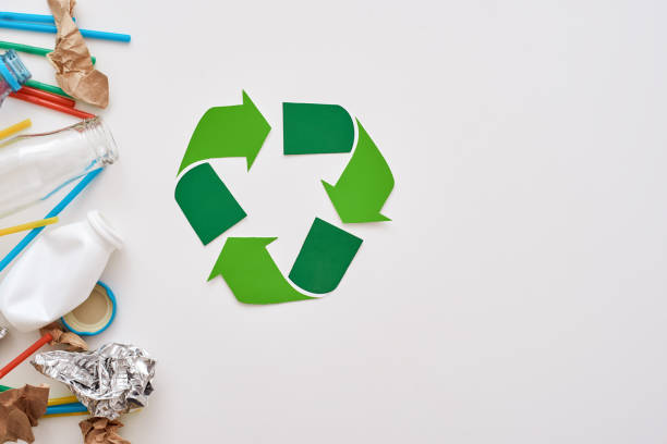 istock Protect the environment. Crumple foil, paper and plastic 1082165828