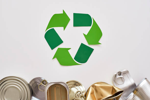 istock Protect the environment. Canned garbage, near recycle symbol 1082165838