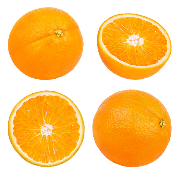 istock Sliced orange isolated on white background with clipping path 1082169278
