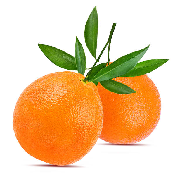 istock Orange with leaves isolated on white background with clipping path 1082177088