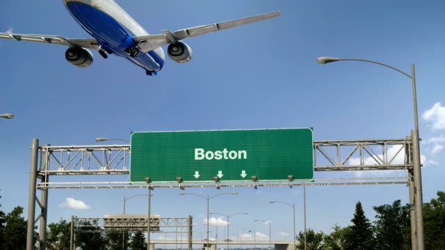 Airplane Landing Boston