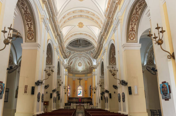 Landmark Cathedral Interior in San Juan stock photo