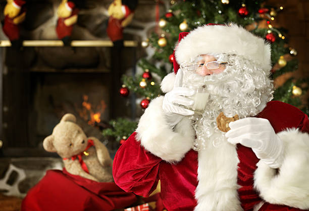 istock Santa Having Milk and Cookie 108219168