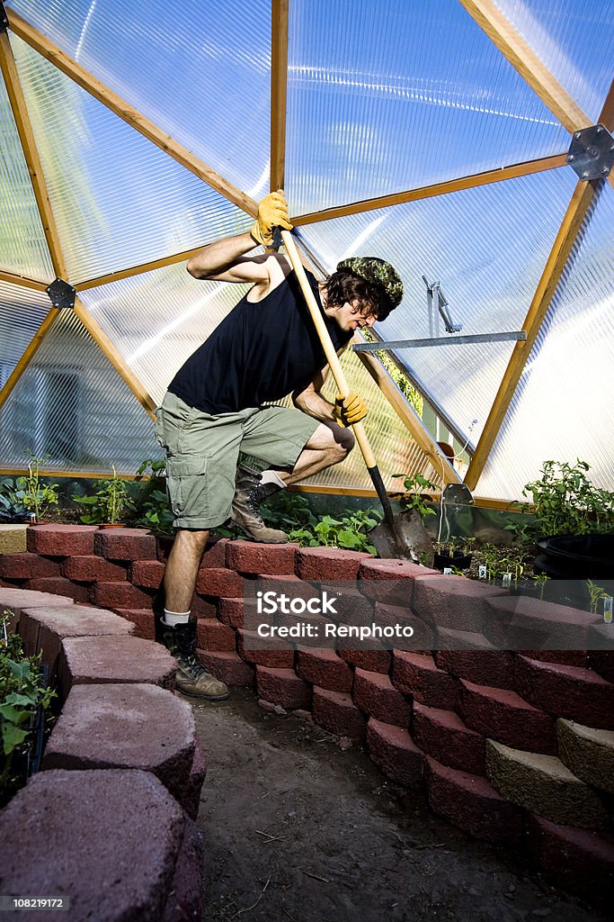 그린하우스 Gardener - 로열티 프리 돔-건축적 특징 스톡 사진