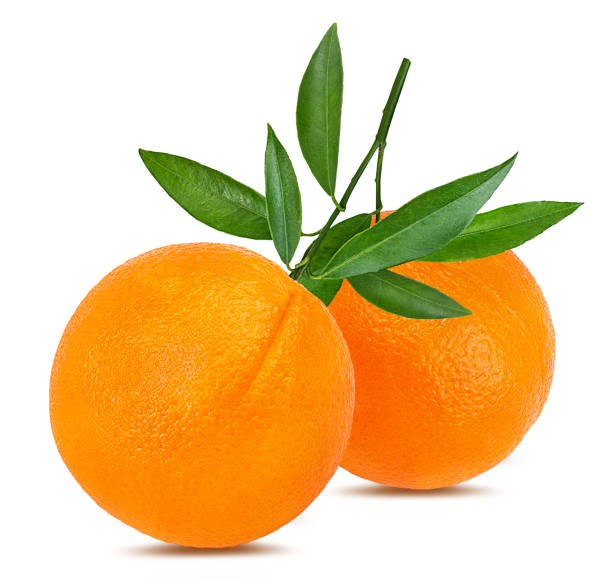 istock Orange with leaves isolated on white background with clipping path 1082193932
