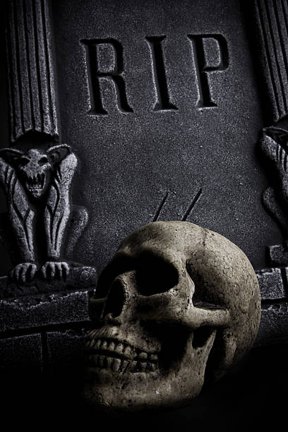 istock Spooky Skull and RIP Tombstone 108219478