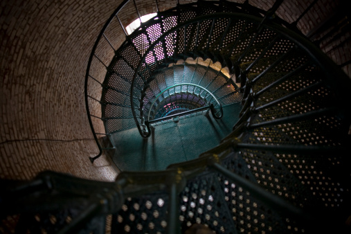 Ancient staircase inside the highest Portuguese Lighthouse \