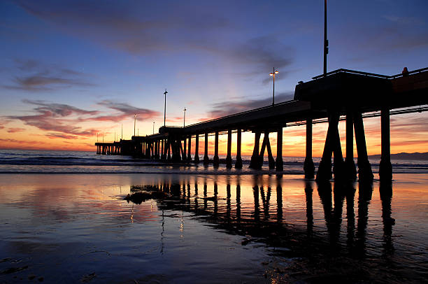 istock Silhouette of Venice Beach Pier at Sunset 108220968