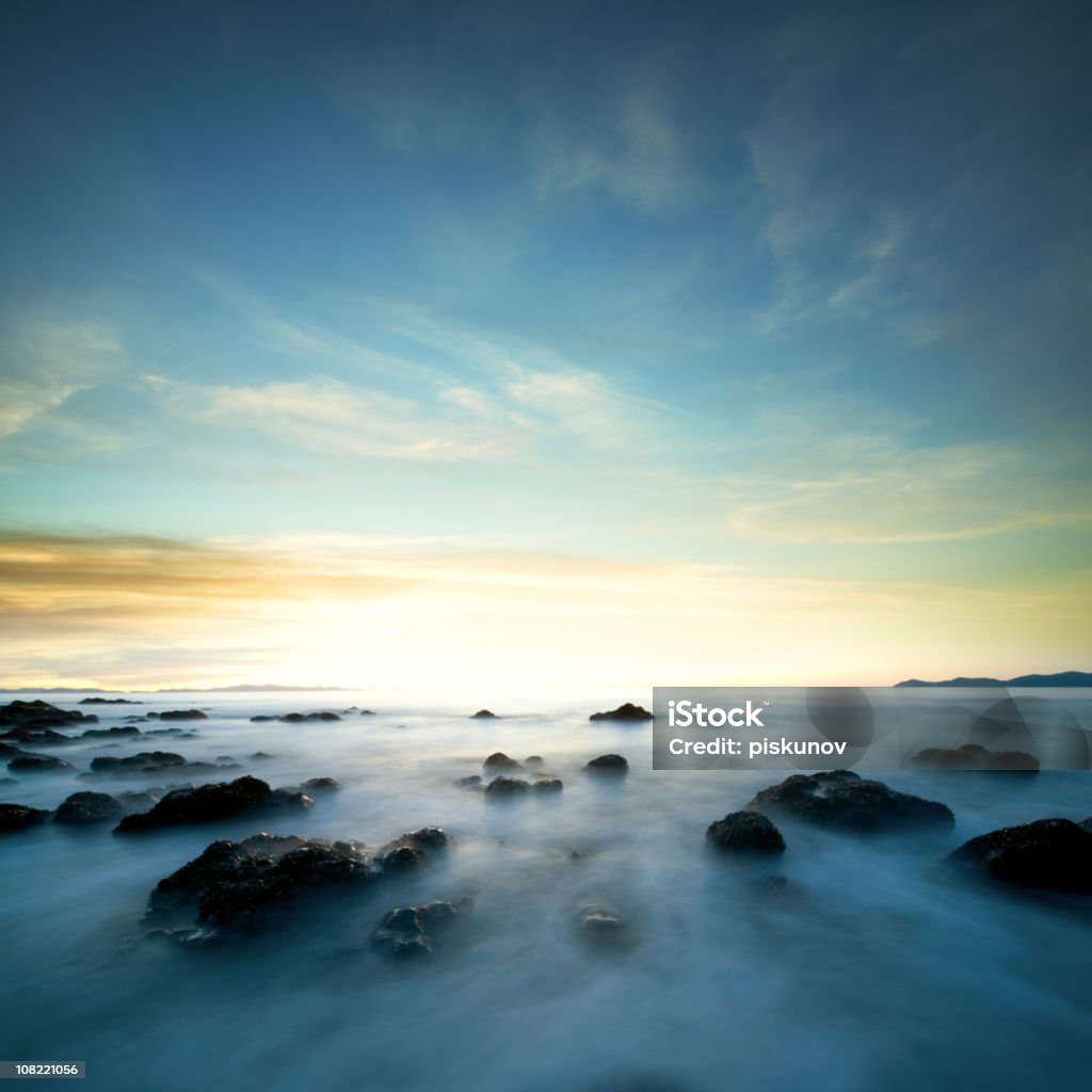 해양수 해질녘까지 - 로열티 프리 0명 스톡 사진
