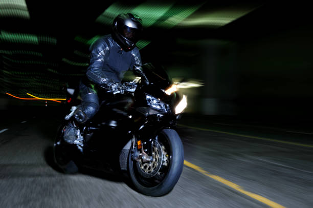 istock Motorcyclist in Tunnel, Motion Blur 108221136
