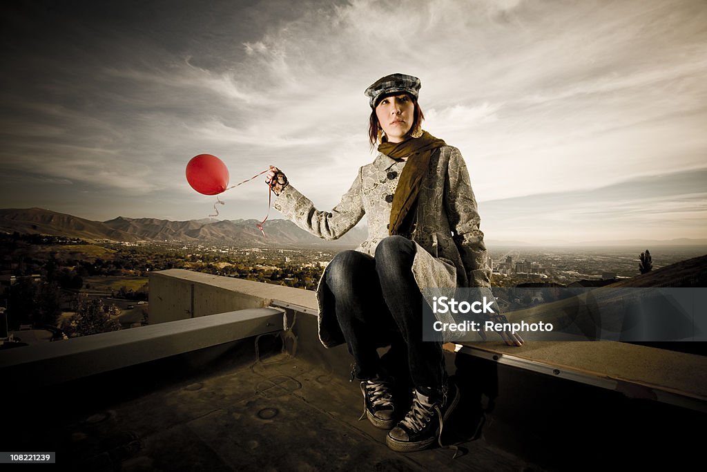 Woman Holding Balloon  Adult Stock Photo