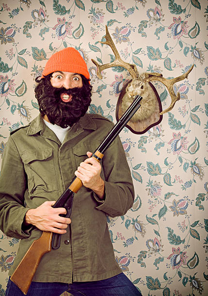 istock Crazy Hunter & Jackalope Posing for a Portrait 108221325