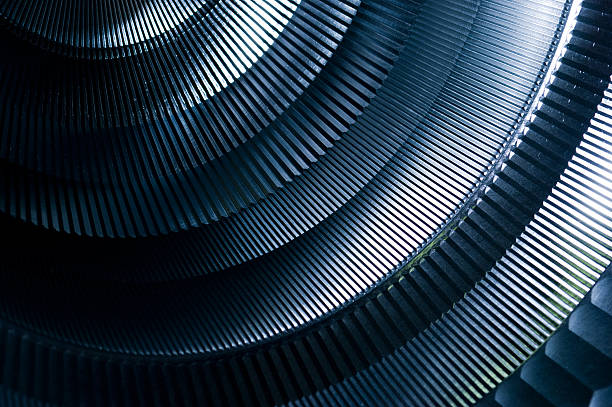 abstract detalle de metal redondas de maquinaria - curva forma fotos fotografías e imágenes de stock