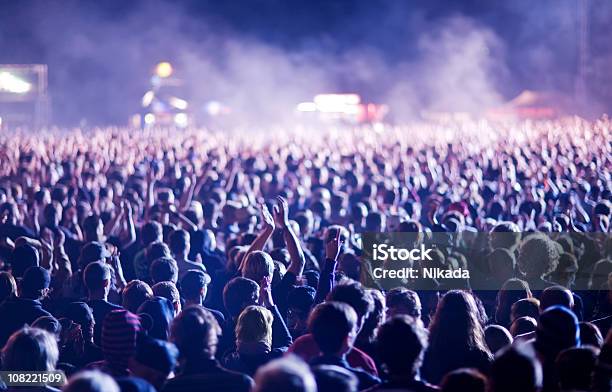 Concert Crowd Stock Photo - Download Image Now - Crowd of People, Singing, Stage - Performance Space