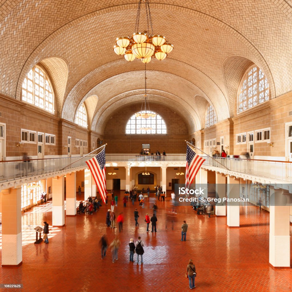 The Great Hall at Ellis Island in New York City  Ellis Island Stock Photo