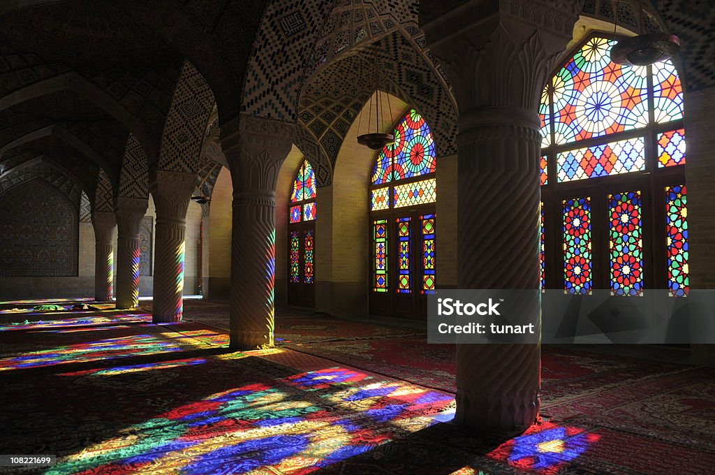 Nasir al-Mulk Mosque, Shiraz, Iran  Mosque Stock Photo