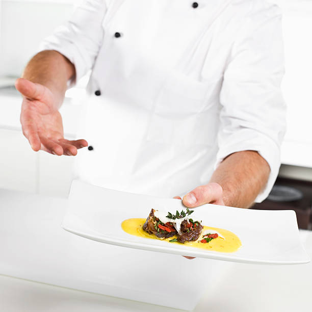 istock Chef Presenting Plate of Gourmet Food 108221796