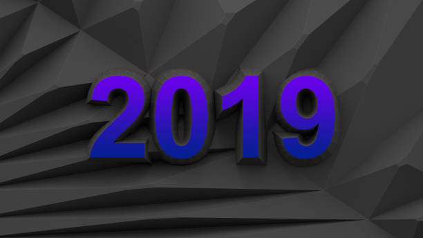 istock happy new year 2019 polygon background with contrast outlines 3d rendering 1082217980