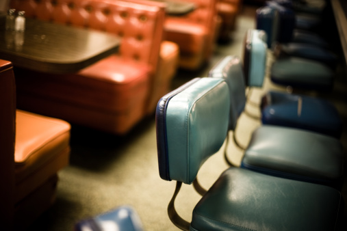 Interior of old diner