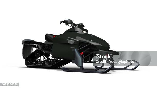 Snowmobile Motor Sled Vehicle Snow Jet Ski Isolated On White Background 3d  Render Stock Photo - Download Image Now - iStock
