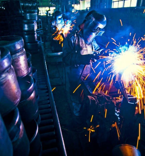istock Man Welding in Industrial Area 108222115