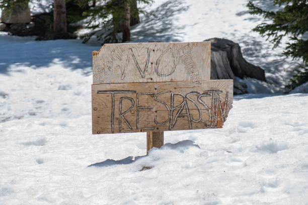 istock No Trespassing Sign in the Snow 1082221448
