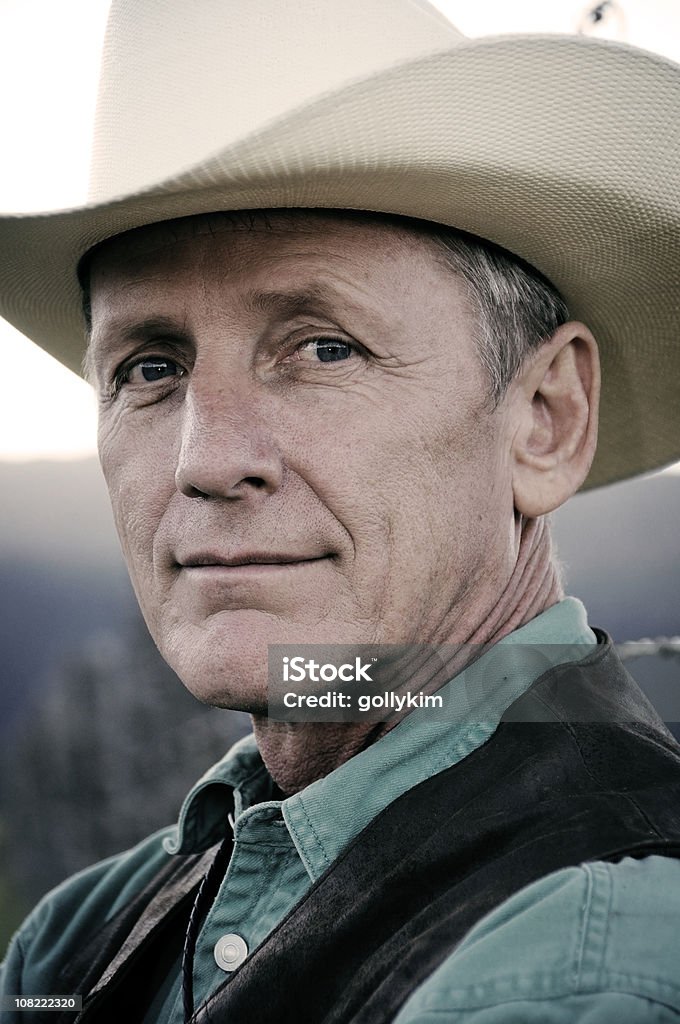 Porträt ein Cowboy - Lizenzfrei Cowboyhut Stock-Foto