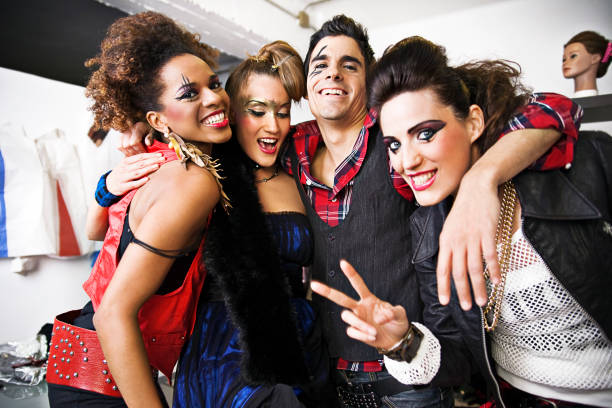 istock Group of Punk Young Friends Smiling and Posing 108222885