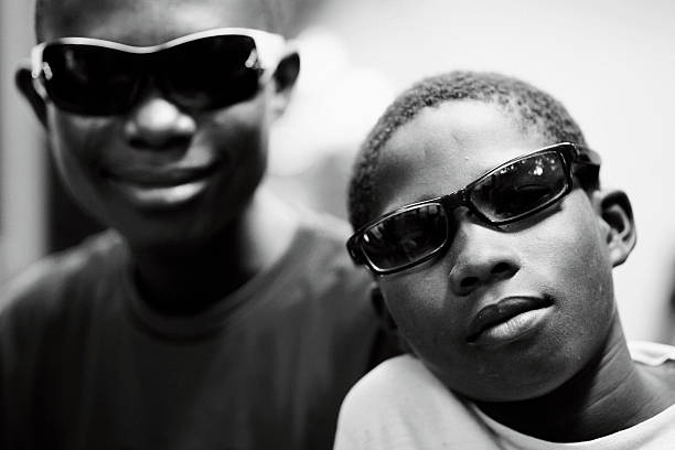 istock Two Young African Boys Wearing Sunglasses 108223015